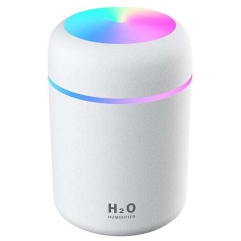 Humidificateur d’air portable USB, mini diffuseur ultrasonique avec 2 modes de brume, arrêt automatique, veilleuse LED colorée pour maison, bureau, voiture (1/4)