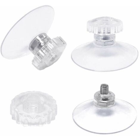 Lot de 30 ventouses avec filetage et écrous moletés Ø 45 mm, transparentes, pour voiture, camping, fenêtre, pare-soleil (1/4)