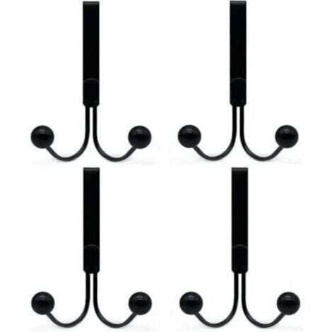 Patère de salle de bain Lot de 4 crochets de porte compatibles avec les vêtements, crochets de porte en métal 2 crochets (1/4)