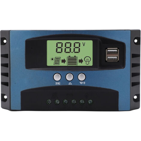 Contrôleur de charge solaire 12 V 24 V Identification intelligente MPPT Charge Écran LCD Régulateur de charge du panneau solaire 30 A (décharge 10 A) (1/4)
