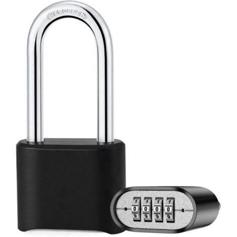 Cadenas à combinaison extérieur résistant aux intempéries avec anse épaissie et allongée et combinaison à 4 chiffres pour une sécurité élevée (1/4)