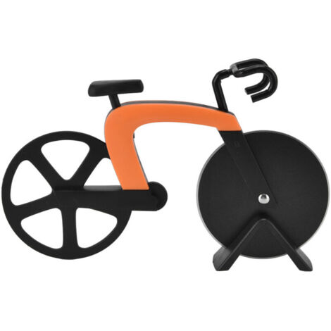 Pizza élégant en Forme de Vélo, Couteau à Pizza Antiadhésif pour les Amateurs de Moto, ABS + Acier Inoxydable (Orange, taille d'ouverture : 7-15 cm / 2,8-5,9) (1/4)