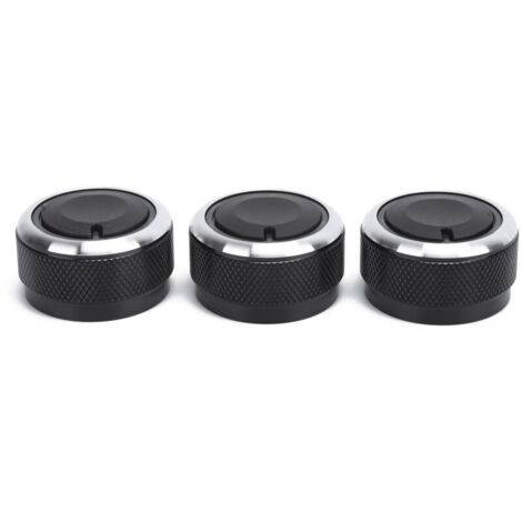 3PCS CONTRAINEMENT DE CLAQUE AIR CONDITION REMPLACEMENT, BOUCHE DE COMMANDE DE TEMPERTURE, POINDE CROSSHACHED, ALLIAGE D'ALUMINUM + MATÉRIAU ABS, Améliorez Votre Véhicule à