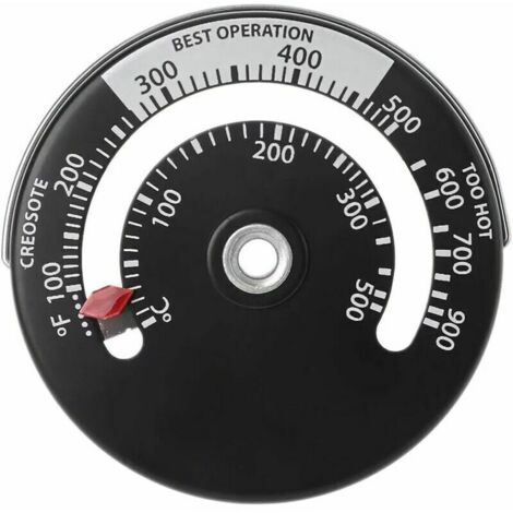 Thermomètre de Poêle Magnétique Thermomètre à Feu pour Le Compteur de Température pour Tuyau de Cheminée en Bois Rond Four (1/3)