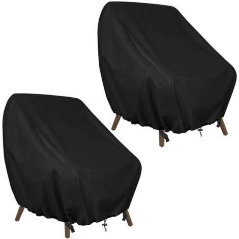 Housse de Chaise de Jardin 2 pièces, Housse pour Fauteuil 89x97x74cm, Housse de Protection pour chaises Extérieur, Tissu Oxford 420D Imperméable, bâche pour chaises de Balcon (1/4)