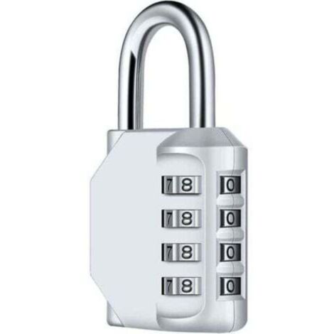 Cadenas à combinaison à 4 chiffres-argenté, diyife Waterproof, fermoir à combinaison en métal étanche et acier plaqué