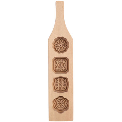 Moule de Gâteau de Lune Exquis Forme de Pâte en Bois (N ° 1 Fleur quatre modèles consécutifs) (1/4)