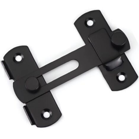 Verrou Porte Coulissante Serrure Volet Loquet Porte Verrou Portail à Bascule Boulon avec Vis pour Porte, Fenêtre, Placard et Jardin, Finition Noir Mat en Acier Inoxydable (1/4)