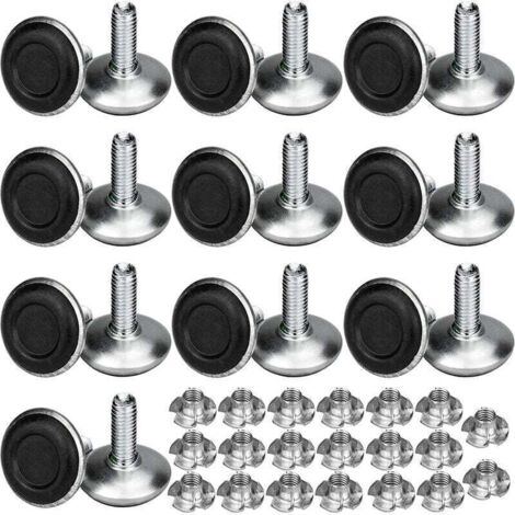 Lot de 20 pieds de meuble réglables en métal M8 x 20 mm, pieds de nivellement pour table avec écrous fraisés (1/3)