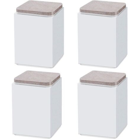 (Blanc 10 cm) 4 pieds de support de meuble, rehausseur autocollant en acier au carbone, carré 6 x 6 cm, pour canapé, lit, meuble TV, rehausseur de meuble, hauteur 5 cm/10 cm, noir/bla (1/3)