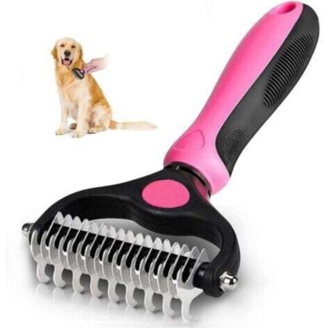 Brosse Poil Chien Brosse Chat, Râteaux de Démêlage chiens, Brosse Toilettage Enlever Poils, Peigne de Toilettage pour Sous Poil Élimine Les Sous, Râteau Démêlant pour Animaux ,17x7cm (1/4)