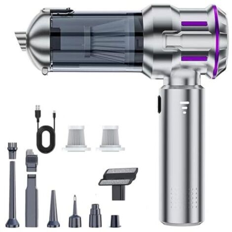 Aspirateur portatif sans fil, aspirateur de voiture haute performance 16 000 Pa, aspirateur de voiture sans fil 4 en 1 avec filtre HEPA lavable, aspirateur portatif pour voiture et ma (1/4)