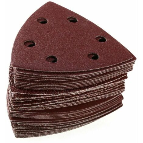Déstockage 100PCS Triangle Disques à poncer Papier abrasif 6 Trou Grit 40/60/80/120/240 (1/4)