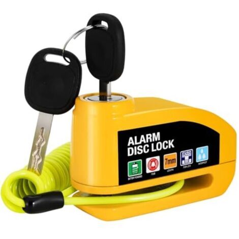 Antivol Moto, Bloc Disque Alarme 110db, Antivol de Frein à Disque avec Câble de Rappel de 1,2m, Antivol de Haute Sécurité pour Moto, Vélo, Scooter, Trottinette Électrique (1/4)