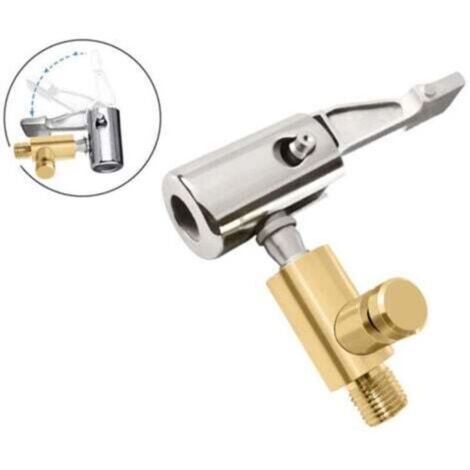 Pompe de gonflage portable Poignée de poussée rapide (dégonflée) pour pneus de voiture Compresseur pneumatique à mandrin gonfleur de pneus avec connecteur barbillon (1/4)