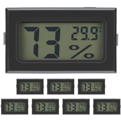 Lot de 8 thermomètres-hygromètres numériques - 48 x 29 x 15 mm - Moniteur compact de température et d'humidité d'intérieur (1/4)