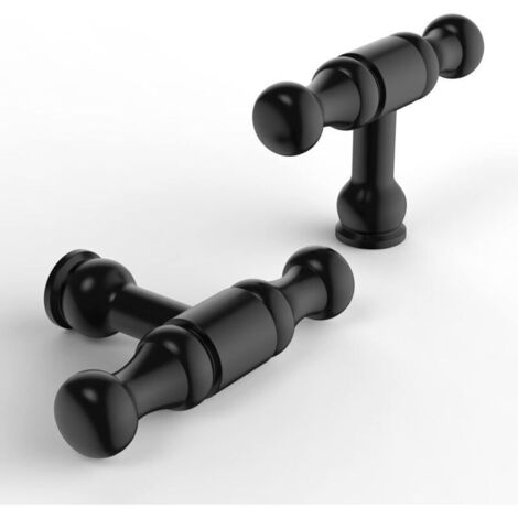 Lot de 10 boutons de meuble modernes, poignées de meuble pour commode, armoires de cuisine, poignées de porte avec vis, noir (1/3)