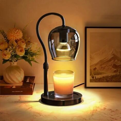 Lampe chauffe-bougie avec minuterie et intensité lumineuse réglable sur 4 niveaux - hauteur ajustable, idéale pour les chambres à coucher, cadeau pour femme (1/4)