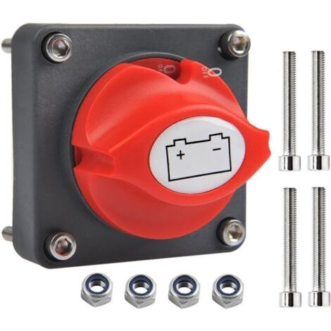 Commutateur D'isolateur de Batterie 12V / 24V 300A Interrupteur de Coupure de Batterie Coupe Circuit de Batterie Etanche pour Voiture Bateau Marin Moto Véhicules (1/4)