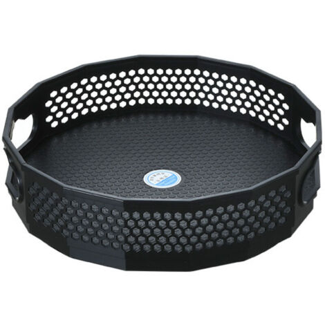 Étagère à épices rotative, étagère à épices rotative, rangement rotatif en plastique pour épices, bocaux, bouteilles d'huile, noir (1/4)