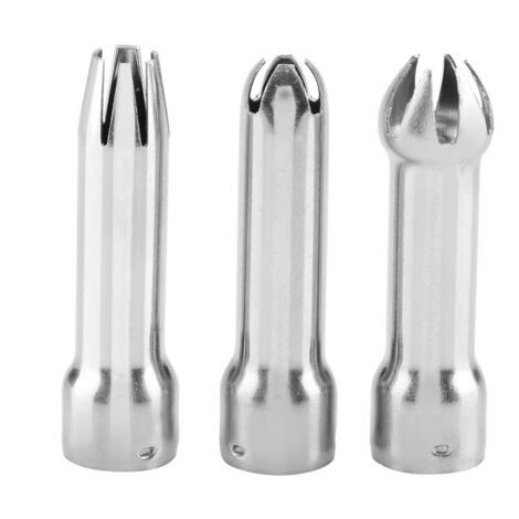 Embouts de Tuyauterie Russes, Embouts de Tuyauterie pour Cupcakes 3 Pièces Kit de Douilles de Tuyauterie en Acier Inoxydable Kit de Tuyauterie de Gâteau Buse de Crème pour Gâteau (1/4)