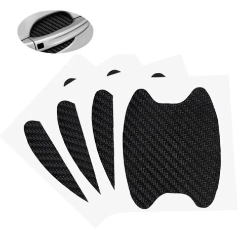 4 pièces, protecteur de tasse de porte de voiture anti-rayures en fibre de carbone, protecteur de poignée de porte de voiture non marquant (noir)