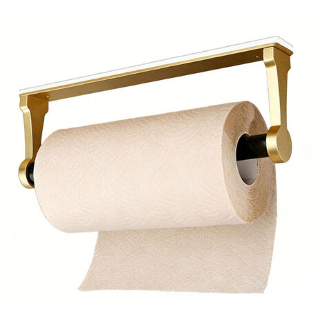 Porte-rouleau de cuisine sans perçage, porte-papier toilette en alliage d'aluminium, auto-adhésif, pour cuisine, salle de bain, salon (1/4)