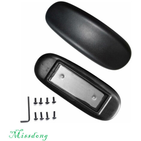 Lot de 2 coussinets de rechange universels pour accoudoir de chaise de bureau avec trou de montage Noir 10,2 cm 14 cm (1/4)