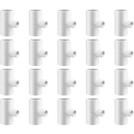 20 pcs,T-Shirt Abreuvoir Poulet,PièCes en T De Poulet,Raccords En T pour Volaille,Raccords En T En Pvc Pour Abreuvoir De Poulet,Pour Tuyauterie En Plastique 1/2" Schedule 40 Avec Filet