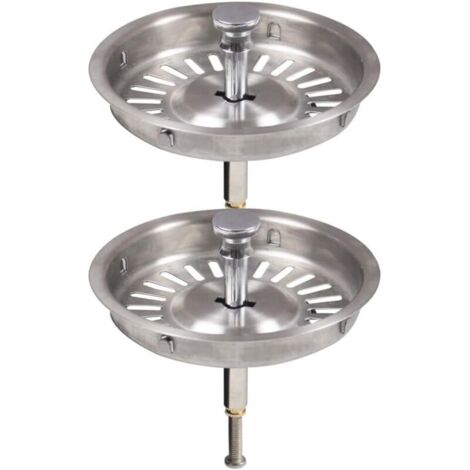 Qs229c0022-U Lot de 2 bouchons de vidange 92 mm pour vieux évier, 9,2 cm