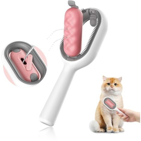 Brosse pour chat avec réservoir d'eau, peigne d'épilation pour animaux de compagnie, brosses lissantes pour chiens, outil de toilettage pour chats, élimine les sous-poils lâches et emm