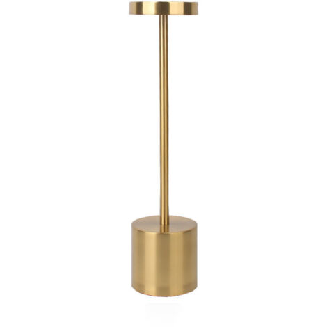 Lampe De Table Sans Fil Led, Petite Lampe De Bureau En Métal Rechargeable, 2 Niveaux De Gradation, Hôtel Moderne Restaurant Chambre À Coucher(Or) (1/4)