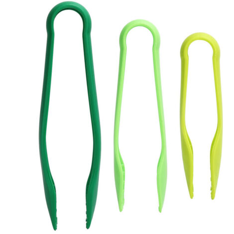 Ensemble de 3 Pinces de Cuisine, Pinces à Légumes en Plastique PP Robuste de qualité Alimentaire, Pince de Cuisine Idéale pour les Steaks et le Pain pour Griller, Salade, Friture (1/4)