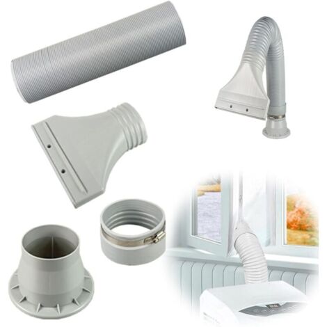 Kit Fenetre Pour Climatiseur Mobile,Tuyau D'éVacuation D'Air Pour Climatiseur, DiamèTre 105 Mm, Longueur RéGlable De 0,7 à 1,7 M,Pour Climatiseurs,Hottes De Cuisine (1/4)