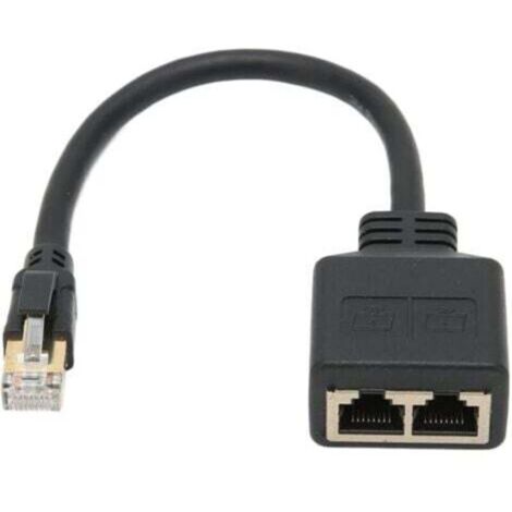 RJ45 Coupleur Adaptateur Répartiteur RJ45 Adaptateur Réseau RJ45 1 à 2 Ports Ethernet Adaptateur Répartiteur de Câble Réseau CAT8 (1/4)