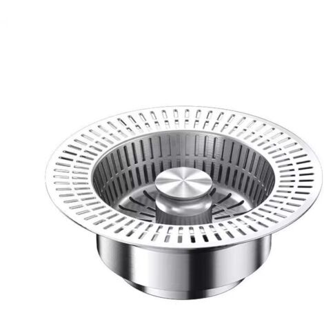 Crépine d'évier de cuisine en acier inoxydable, filtre anti-obstruction Grands trous de drainage pour cuisine, salle de bain et plan de travail (1/4)