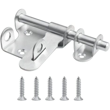 1 Pièce Coulissants Verrou Loquet Verrou en Acier Inoxydable Verrou de Verrouillage de La Porte Loquets de Porte de Sécurité Verrou Loquet avec Trou pour Cadenas Porte Coulissante (1/4)