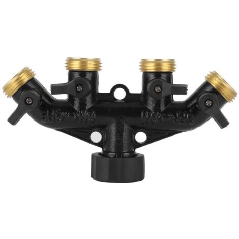 Adaptateur de connecteur de robinet de séparateur de tuyau d'eau à 4 voies pour le fil américain d'irrigation agricole (1/4)