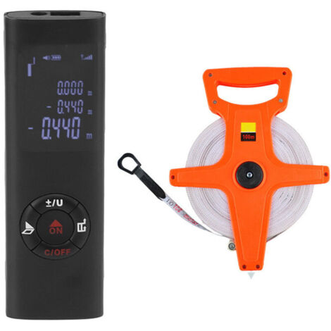 Télémètre laser portatif de haute précision Distance de mesure maximale 40 m Outil de mesure de distance laser et ruban à mesurer pliable de 100 m (1/4)