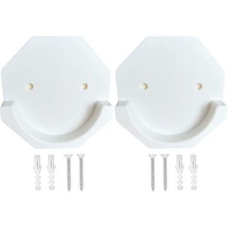 Support de tringle à rideau de douche adhésif Résistant à la chaleur Imperméable Support de tension de tringle à rideau de douche extra-large Paquet de 2 (tringle non incluse) (1/2)
