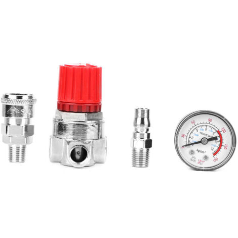 Jauge de soupape de commande de commutateur de régulateur de pression avec connecteur male/femelle pour compresseur d'air (1/4)