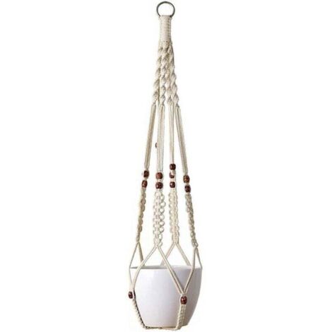 Suspension Plante Macramé Pot Suspendu Plante Porte Décoration du Jardin avec 4 Jambes en Corde de Coton (1/4)