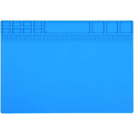 Tapis de réparation électronique en Silicone résistant à la chaleur, coussin d'isolation d'entretien, bleu foncé (1/4)
