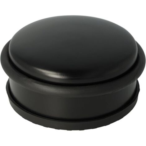 E-19002 00 Butée de porte ronde en acier inoxydable, adaptée aux portes et antidérapante, 10 x 4 cm, 1200 g, noir (1/4)