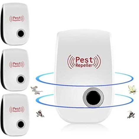 Ultrason Souris et Rats,Appareil Ultrason Souris,Répulsif à Ultrasons pour Souris Répulsif Intérieur Dispositif Anti Souris Insectes, Moustiques, Cafards, Rats, Araignées 4 Pack (1/4)