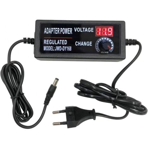 Alimentation réglable en tension DC 3-12V 5A avec affichage numérique, 60W Max 100-240V AC à DC 3V 4V 4.5V 5V 6V 7V 8V 9V 10V 12V Adaptateur secteur universel Convertisseur de transformateur