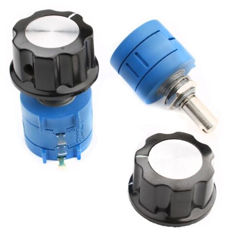 2Pcs potentiometre 10k ohm potentiomètre rotatif 3 bornes Linéaire Potentiomètre Variable Résistance 2pcs A03 bouton 3590S-2-103L (1/4)
