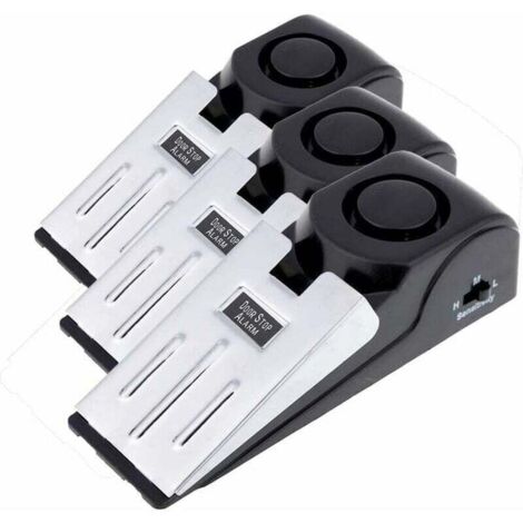 3-Pack Safety Wedge Arrêt de porte Arrêt d'alarme Blocage Voyage Alerte de sécurité domestique 120db (pack de 3) MS-M68 (1/4)