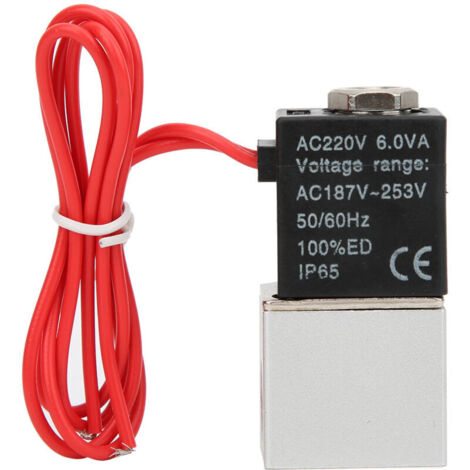 Vanne à Action Directe, électrovanne pour Eau, Air, 220 VAC, Corps en Alliage D'aluminium, Large Plage de Température, Matériaux, IP65 Résistant à L'eau et à la Poussière,. (1/4)