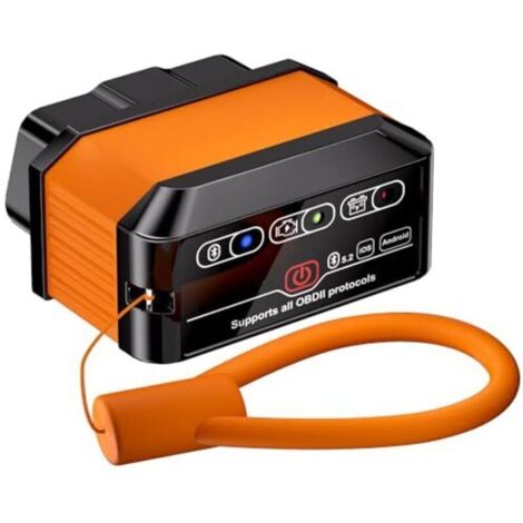 OBD2 Diagnostic Auto OBD Bluetooth 5.2, Adapter de Diagnostic OBD2 pour Voiture, Valise Diagnostic Français Voiture Multimarque pour iOS Android, Lecteur Code Moteur avec Systèmes Dia (1/4)